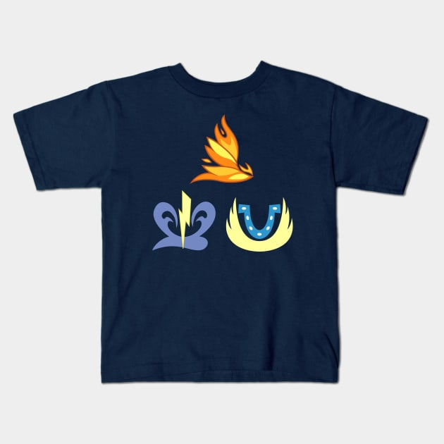 My little Pony - Spitfire + Soarin + Fleetfoot (Wonderbolts) Cutie Mark Kids T-Shirt by ariados4711